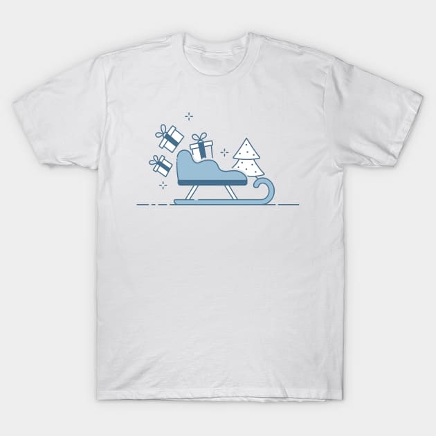 Christmas composition sledges and gifts T-Shirt by SeverV